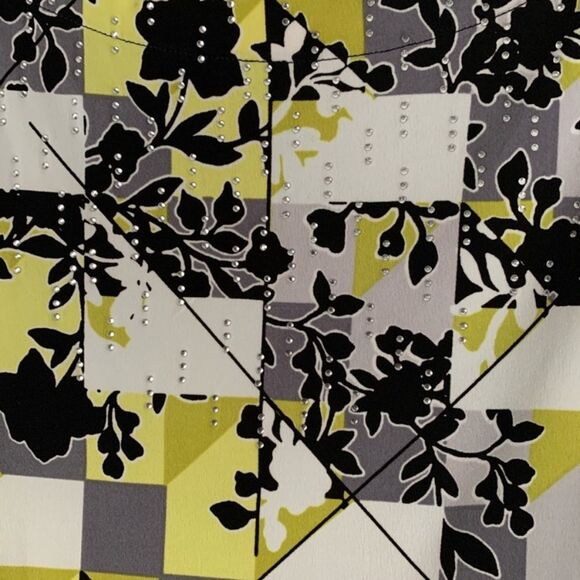 JM Collection, colorful long sleeved blouse, decorated with rhinestones,XL - Picture 9 of 10